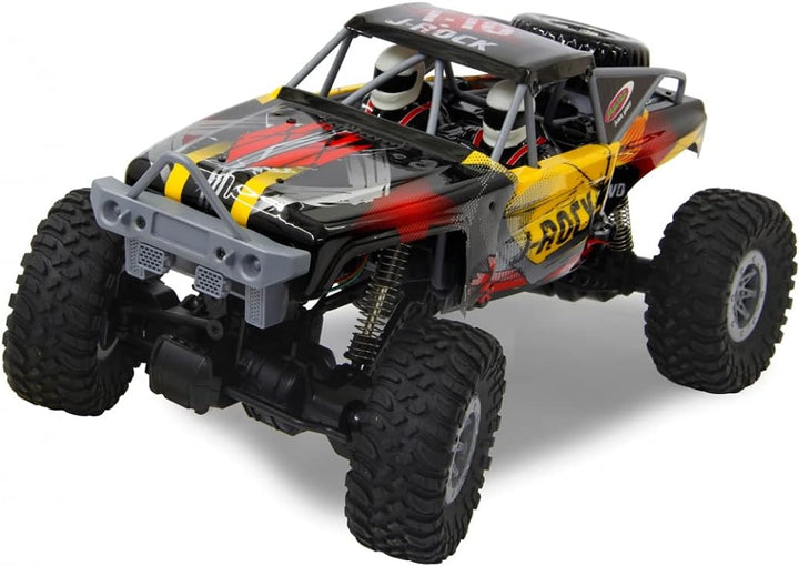 JAMARA 410113 - J-Rock Crawler 1:10 4WD Li-Ion - gesperrte und vom Chassis entkoppelte Achsen, gefed