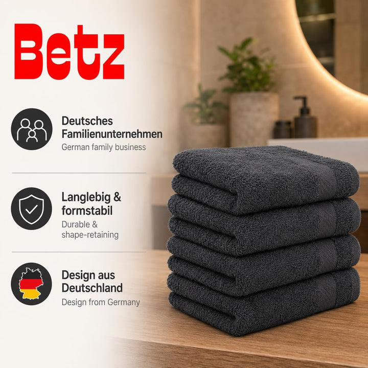 Betz 4 Stück Duschtücher Set Palermo Grösse 70x140 cm 100% Baumwolle Badetuch Duschhandtuch Sporthan