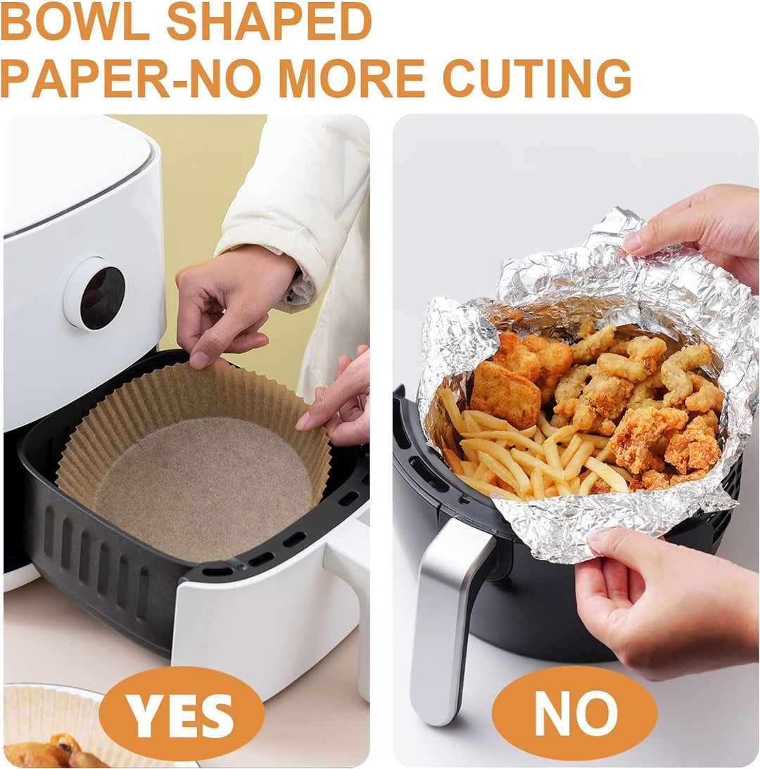 AiQInu Backpapier für Heissluftfritteuse, Airfryer Backpapier Rund 16cm 200 Stück BPA-frei Wasserdic