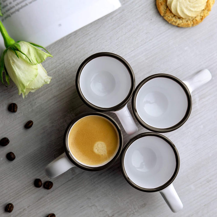 City to Cottage® - Espressotassen Set | Weiss und Schwarz | Polka Dots | Handgemacht | Keramik Gesch