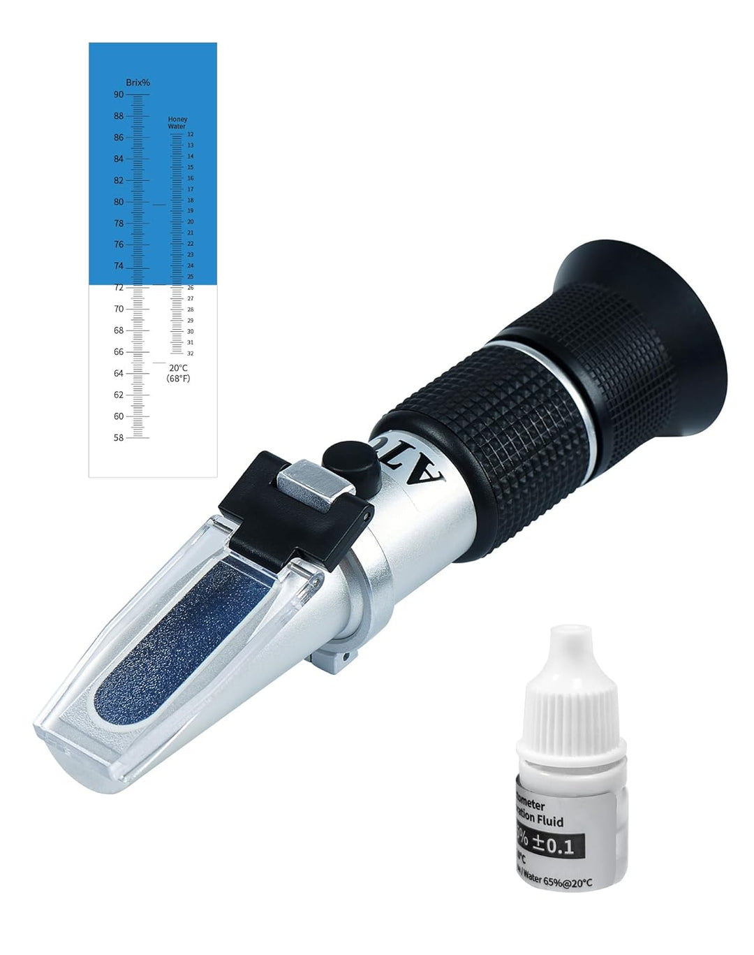 LAOYE Refraktometer Honig 2 in 1 Imker Refraktometer 12-32% Wassergehalt Honig 58-90% Brix Refraktom