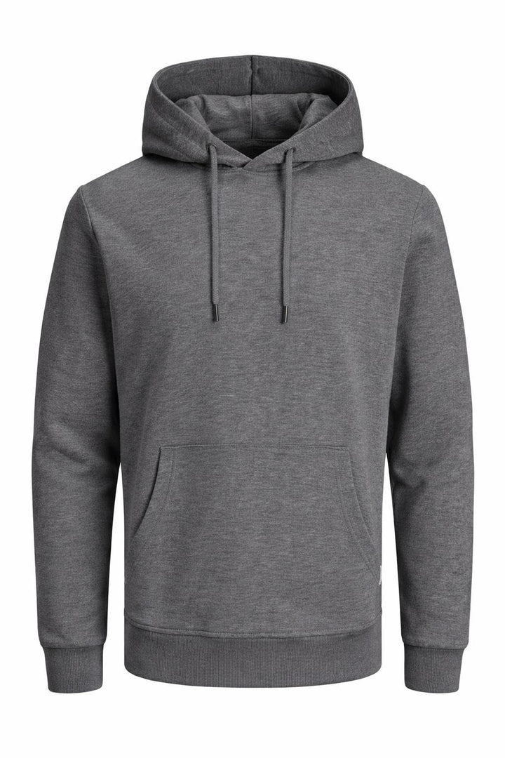 JACK & JONES Male Kapuzenpullover Einfarbig Kapuzenpullover XS Medium Grey Melange, XS Medium Grey M