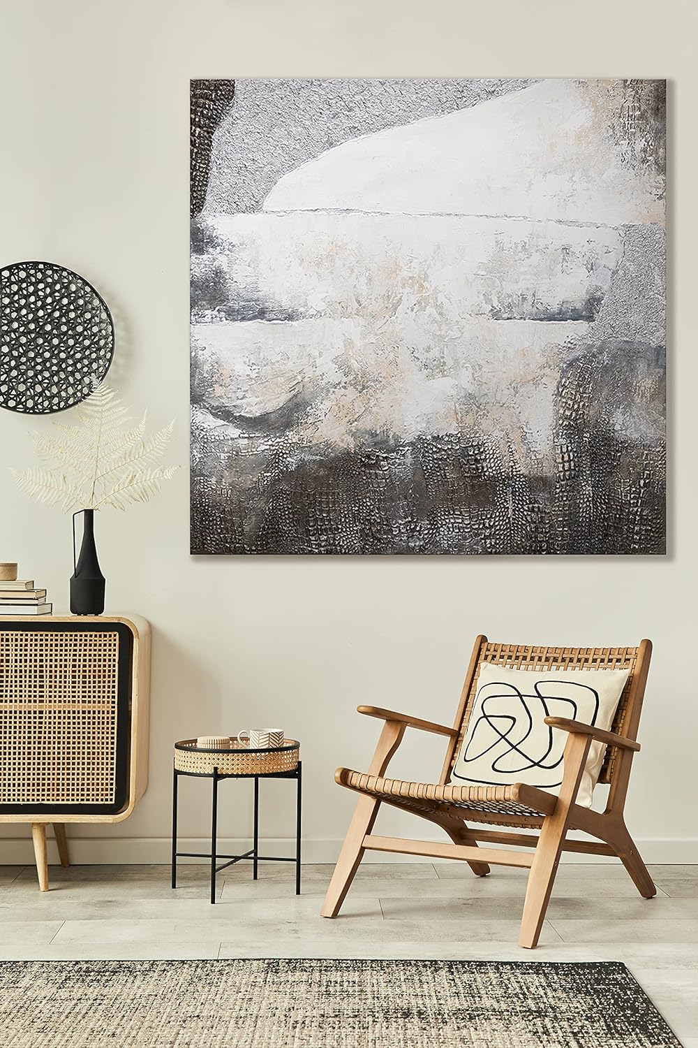 YS-Art Luxus Abstrakt Acryl Gemälde auf Leinwand Aussergewöhnlich handgemalt Wandbilder Wohnzimmer m