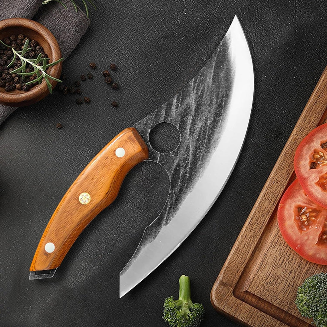 Haus und Outdoor-Kochmesser Ulu Style Chef Messer Hand geschmiedet Küchenmesser Full Tang High Carbo