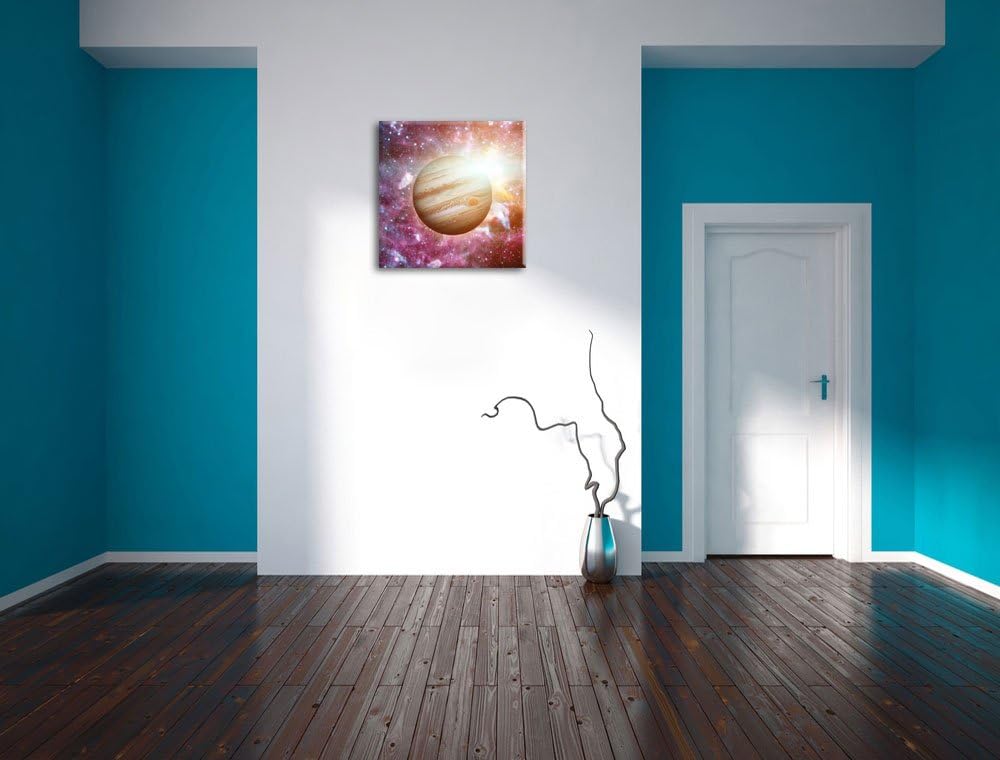 Pixxprint Planet Jupiter im Universum, Format: 70x70 auf Leinwand, 70x70