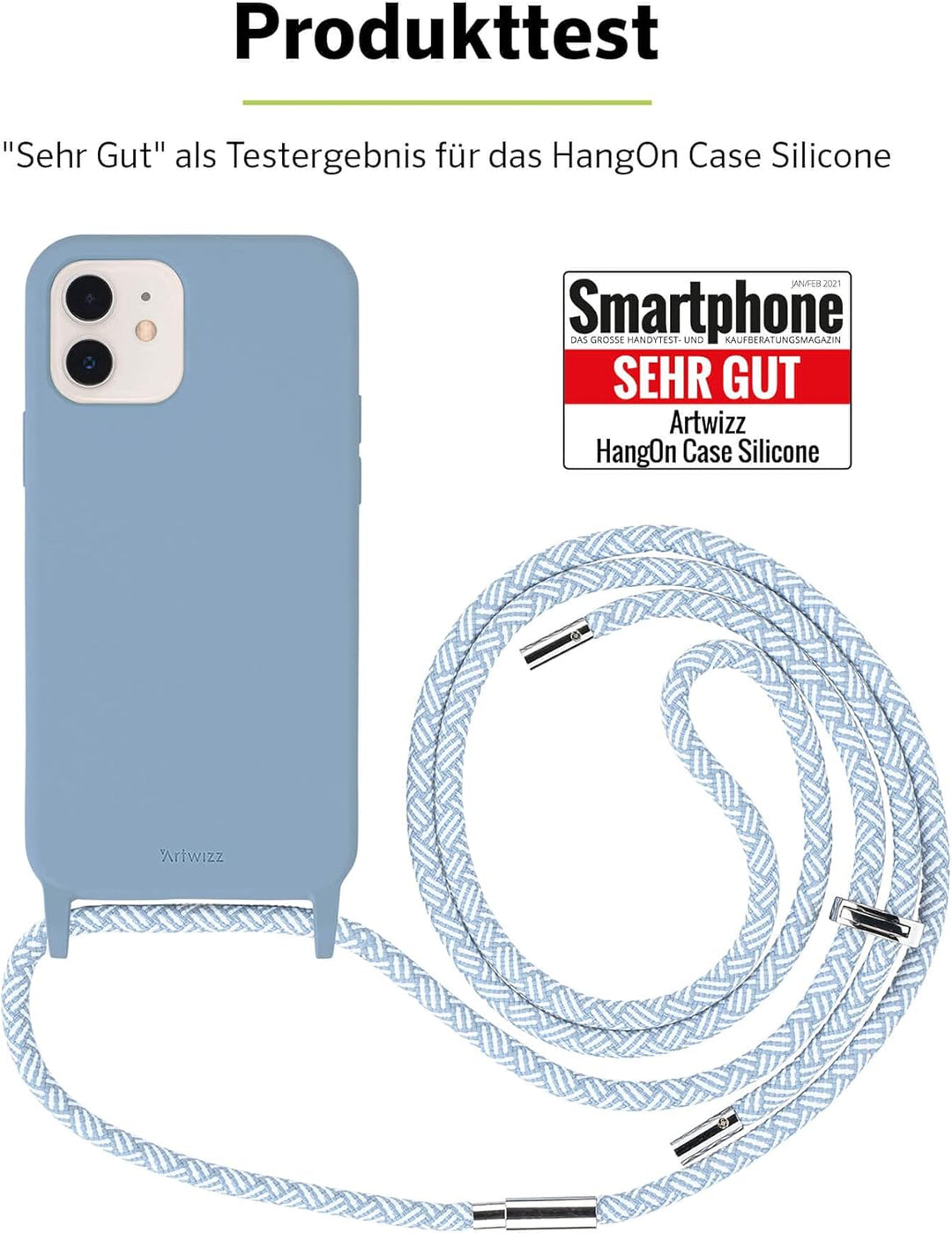 Artwizz HangOn Case kompatibel mit [iPhone 13 Mini] - Elastische Schutzhülle aus Silikon als Handyke