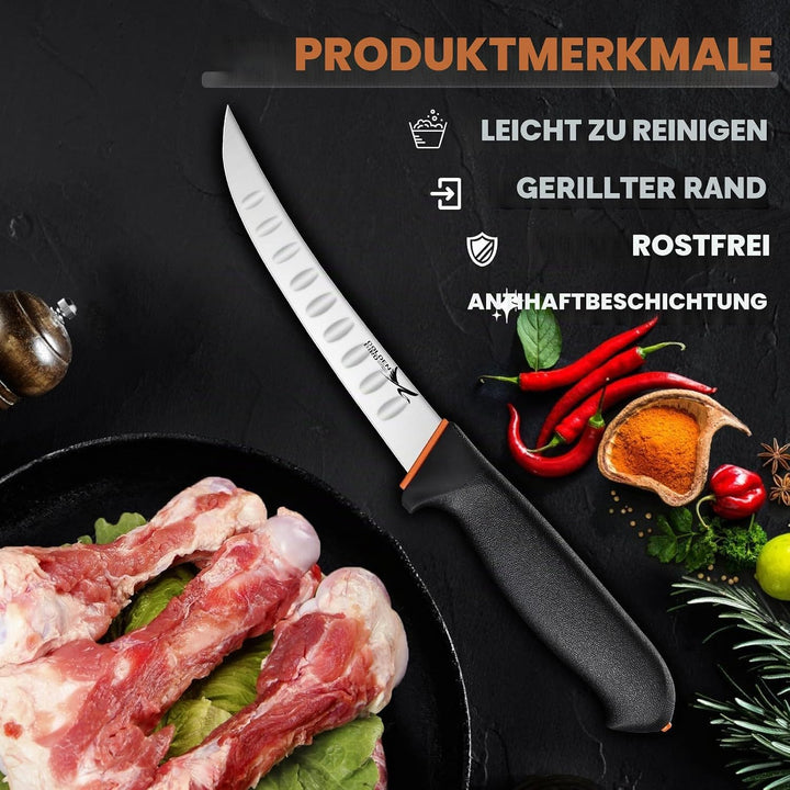 Golden Bird Ausbeinmesser profi, 15cm Fleischmesser mit ergonomischem Griff, Metzgermesser, Edelstah