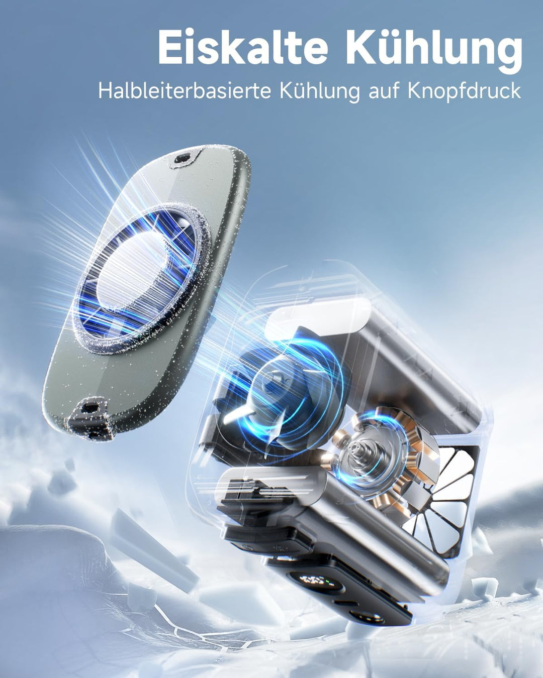 2026 Kühlung Tragbarer Taillenventilator,8000mAh 29H Laufzeit USB C Wiederaufladbar,5 Geschwindigkei