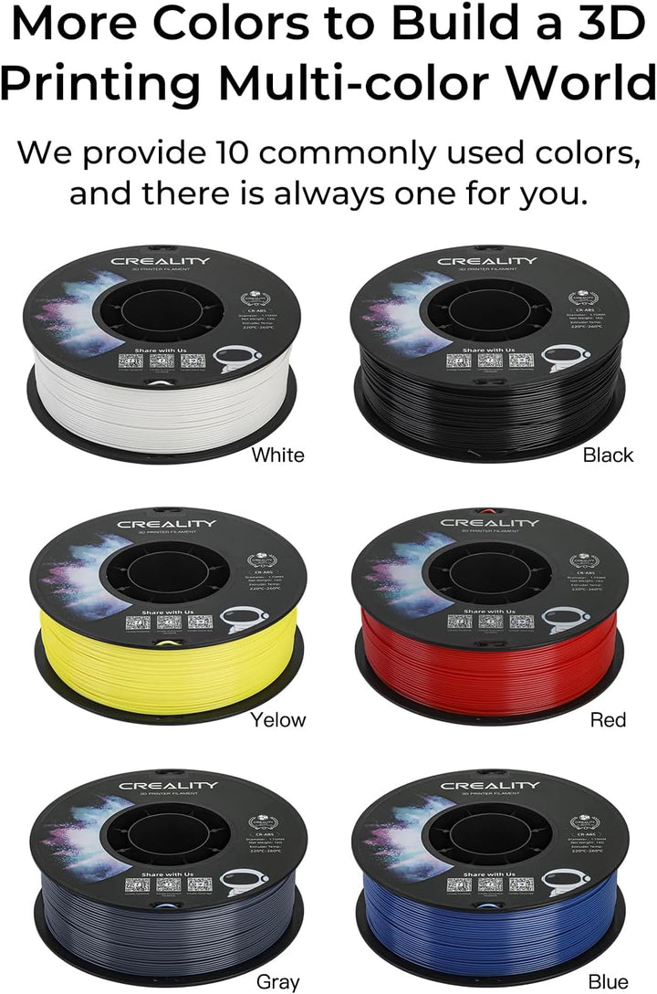 Creality CR-ABS Filament, Hohe Zähigkeit, Ungiftig, Verschleissfest, Kompatibel mit Allen Creality F