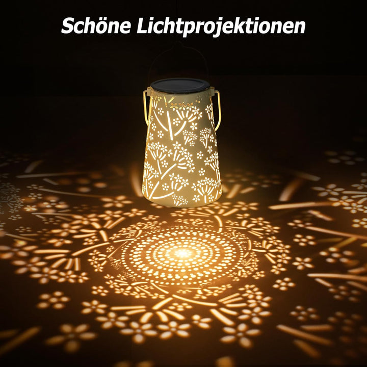 Geschenke für Frauen, JOYCREATOR Solarlaternen für Aussen 2 Stück, LED Solar laterne für Draussen IP