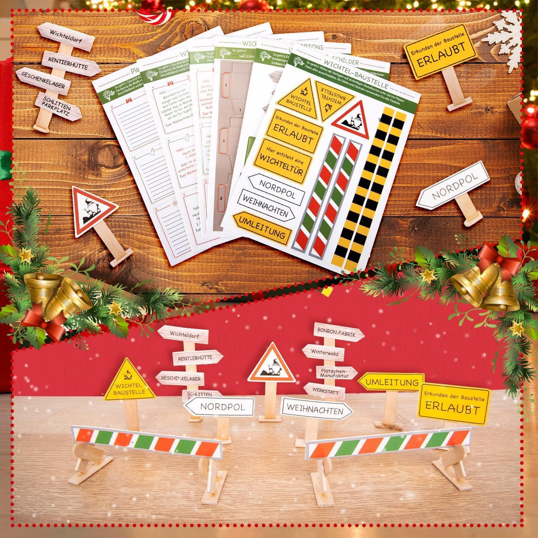 Orifinter Wichtel Zubehör, 37PCS Wichteltür Set, Wichtel Zubehör Weihnachten, Wichtel Baustelle, Wic
