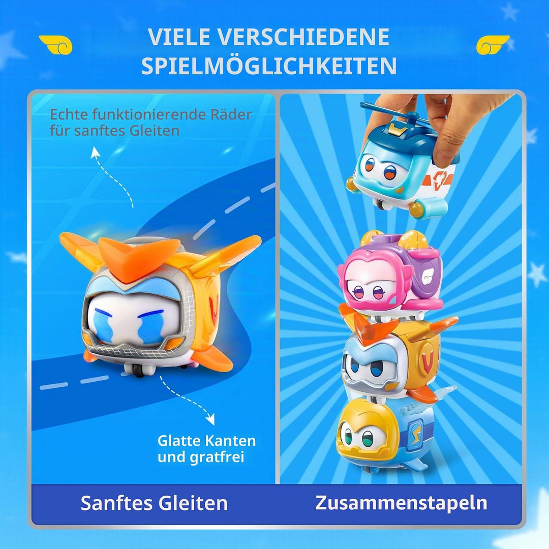 Super Wings EU770491 - Super Pets im 4er Pack, ca. 4,3 cm grosse Super Haustiere mit wechselbaren Ge