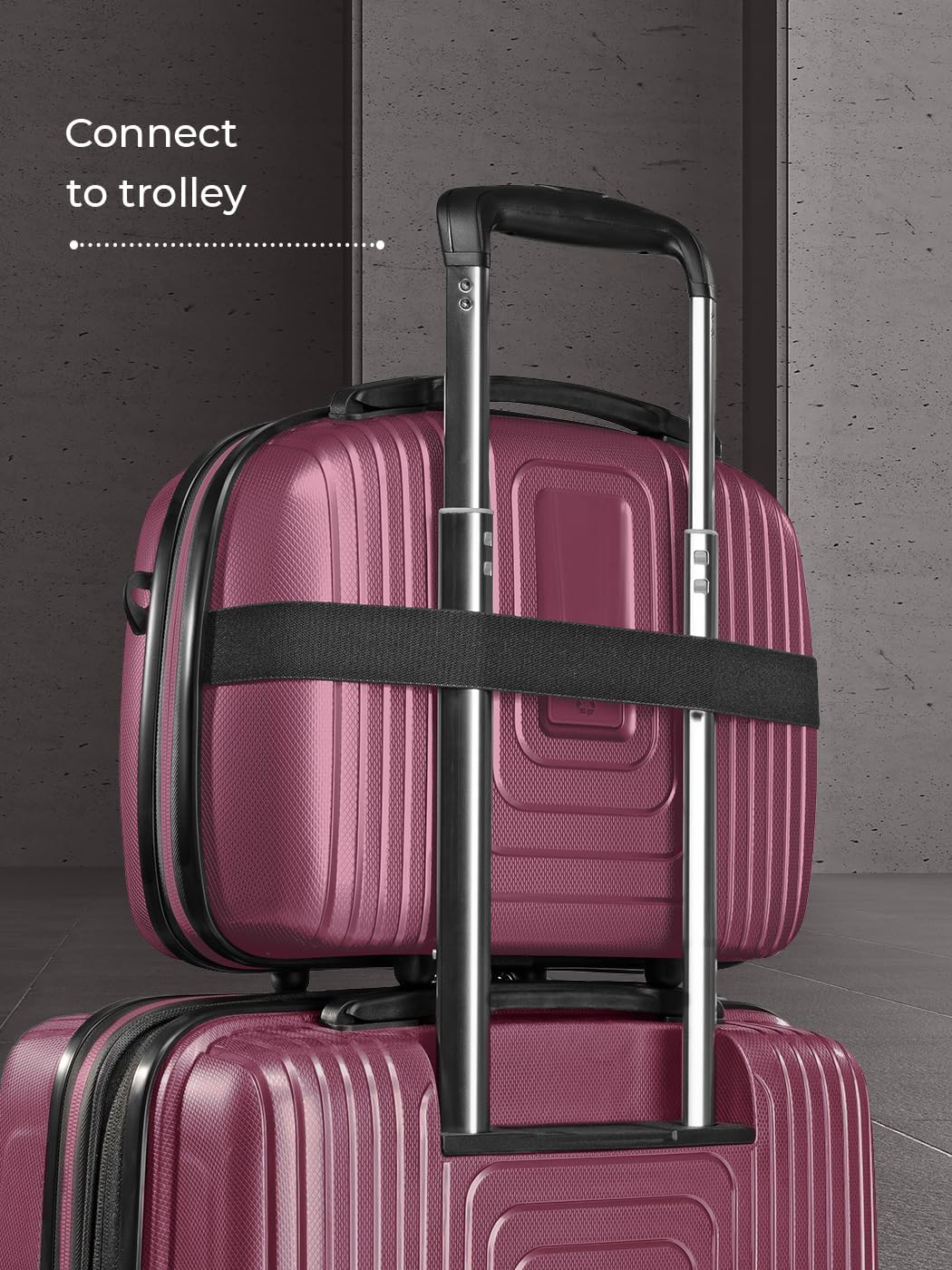 REDOLZ Hartschalen Handgepäck Kosmetik-Koffer | Stabiles Beauty-Case mit Aufsteckfunktion |34 x 17 x