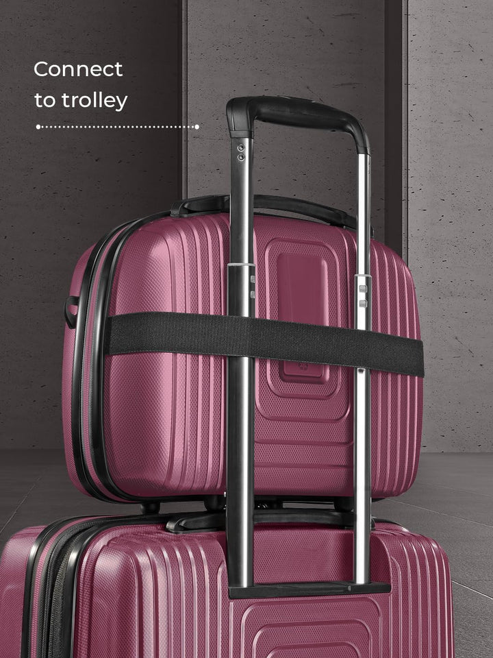 REDOLZ Hartschalen Handgepäck Kosmetik-Koffer | Stabiles Beauty-Case mit Aufsteckfunktion |34 x 17 x