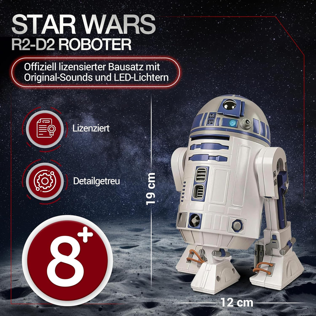 Clementoni Star Wars R2-D2 Roboter - Bausatz mit über 50 Teilen für Kinder ab 8 Jahren - Inkl. App z