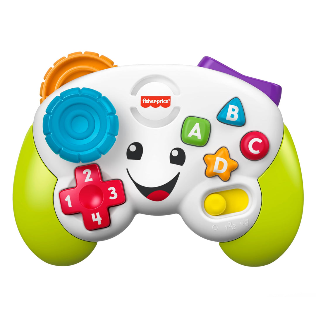 Fisher-Price Lernspass Spiel-Controller für Babys und Kleinkinder in Grün, Videospiel-Attrappe mit M