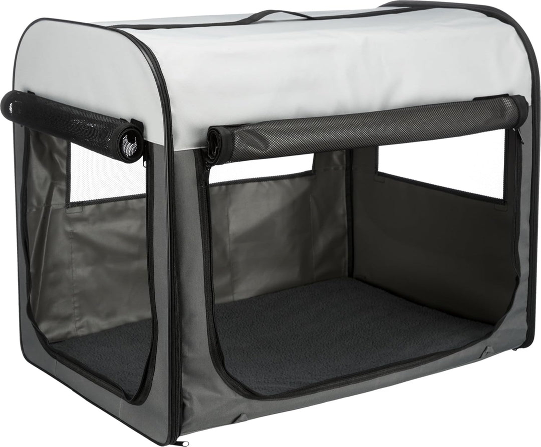 Trixie 39704 Mobile Kennel, M: 55 × 65 × 80 cm, Grau Grau 55 × 65 × 80 cm, Grau 55 × 65 × 80 cm