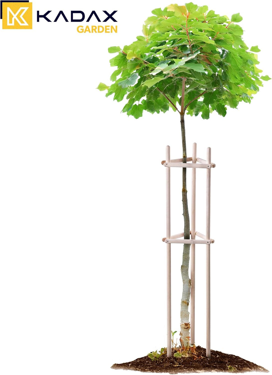 KADAX Baumstütze 150 cm aus robustem Holz, Baumpfahl zur sicheren Fixierung junger Bäume & Sträucher