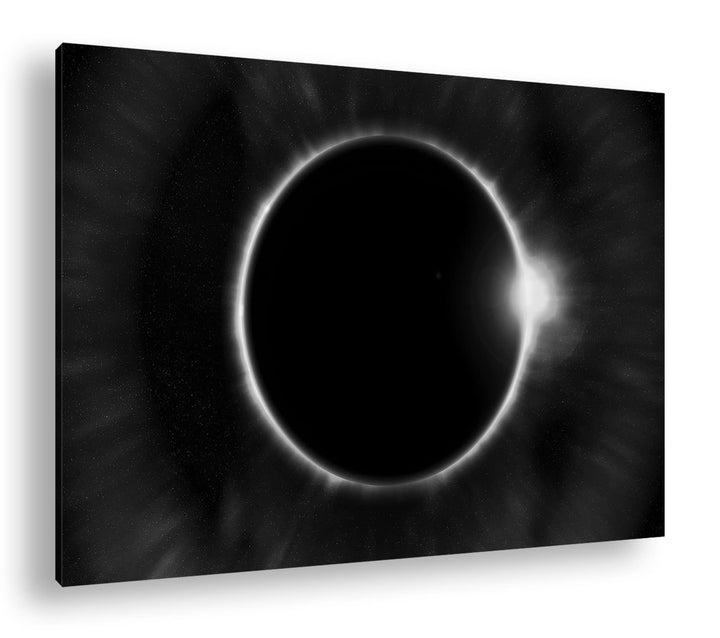 deyoli gewaltige Sonnenfinsternis Format: 80x60 Effekt: Schwarz&Weiss als Leinwandbild, Motiv fertig