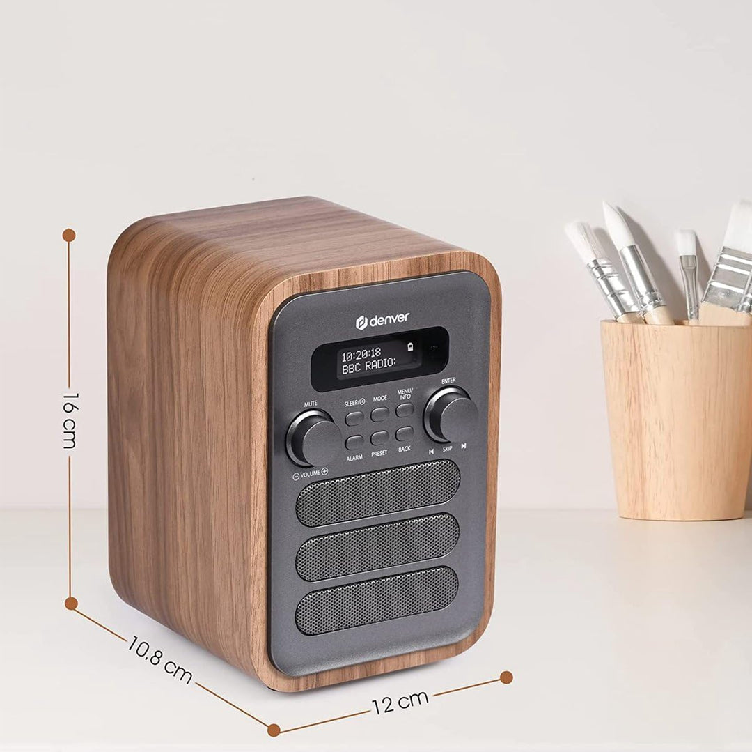 Denver DAB-48 DAB+ Radio mit FM Tuner und Bluetooth, Grau