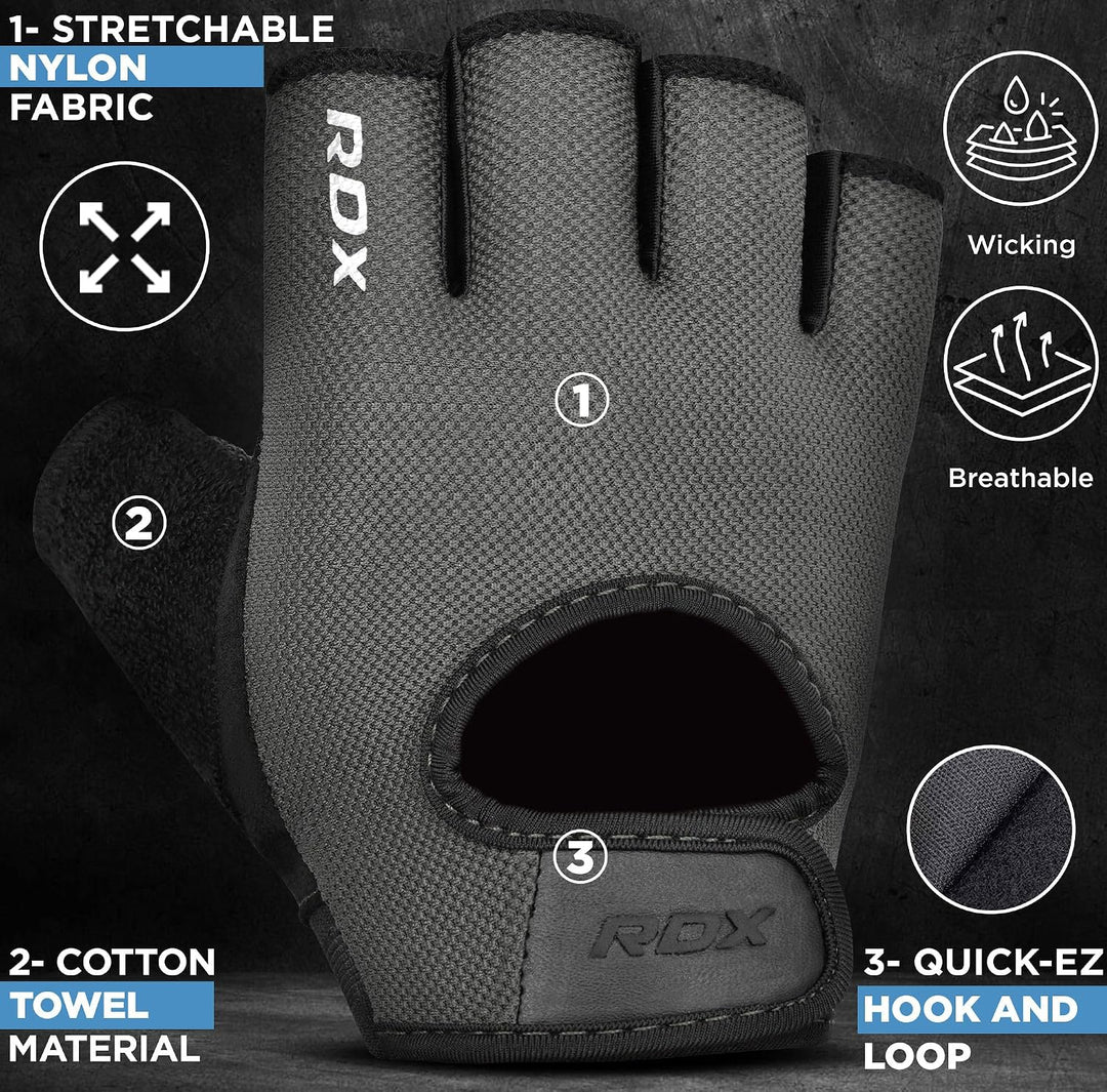RDX Fitness Handschuhe Herren Damen, Trainingshandschuhe Krafttraining Anti-Rutsch Gewichtheber Hand