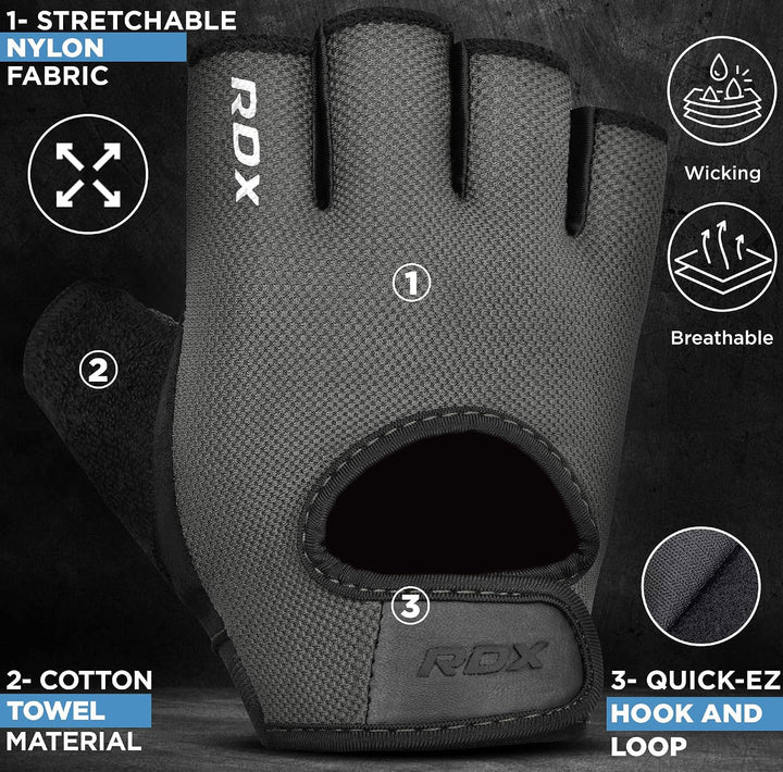 RDX Fitness Handschuhe Herren Damen, Trainingshandschuhe Krafttraining Anti-Rutsch Gewichtheber Hand