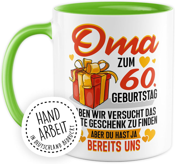 Tasse Grossmutter Geschenk Oma zum 60. Geburtstag haben wir versucht das beste Geschenk zu finden, a