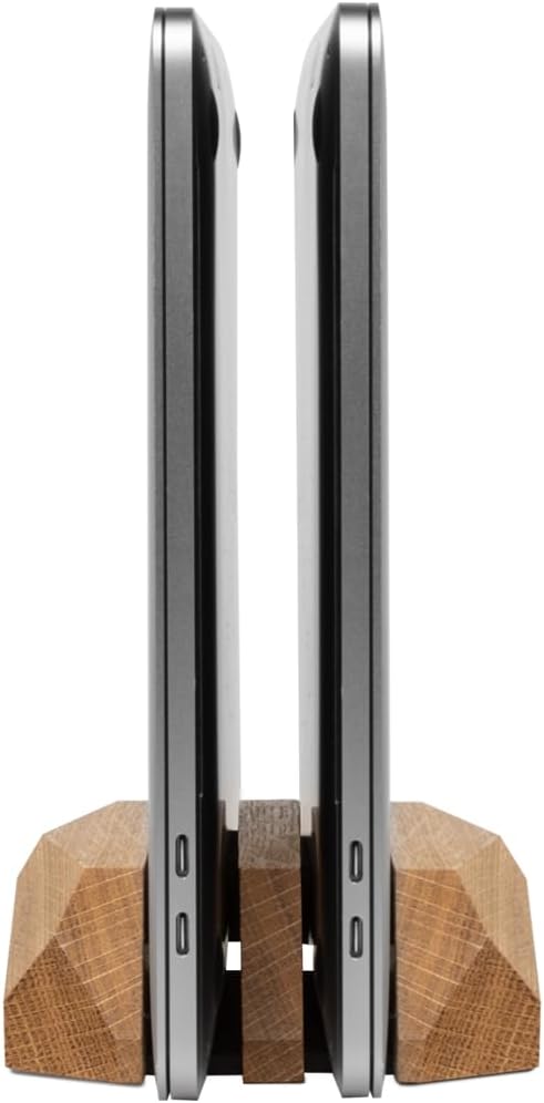 Oakywood Dual Laptop Dock - Doppelter Holzständer für Zwei Laptops oder Tablets - Sichere Aufbewahru
