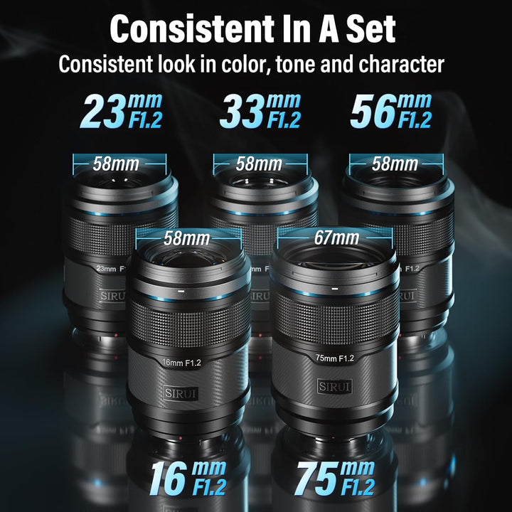 SIRUI Sniper 16mm Autofokus Objektiv, F1.2 Weitwinkel APS-C Kameraobjektiv, E Mount Objektiv für A64