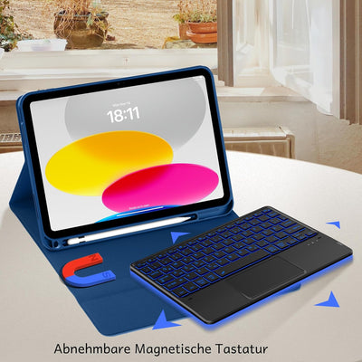 CACOE Hülle Tastatur Kompatibel mit iPad 10 Generation, Kompatibel mit 10.9" 2022 A2757/A2777 mit To