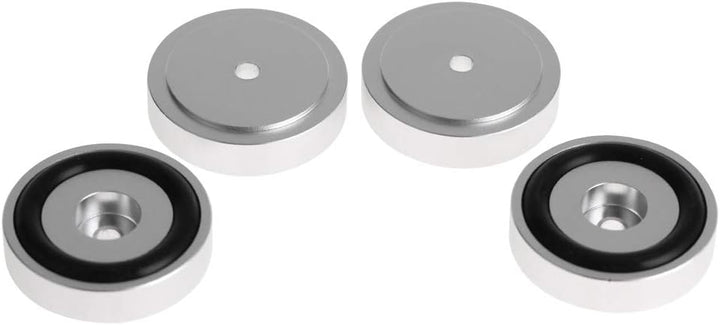 Elprico 4PCS Isolationsfüsse, 40 * 10 mm Verstärkerpad aus Aluminiumlegierung Silber eloxierende San