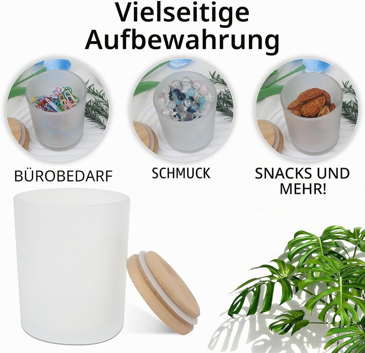 MILIVIXAY 20 Stück 200 ml Milchglas-Kerzengläser mit Deckel, leere Kerzengläser für die Herstellung