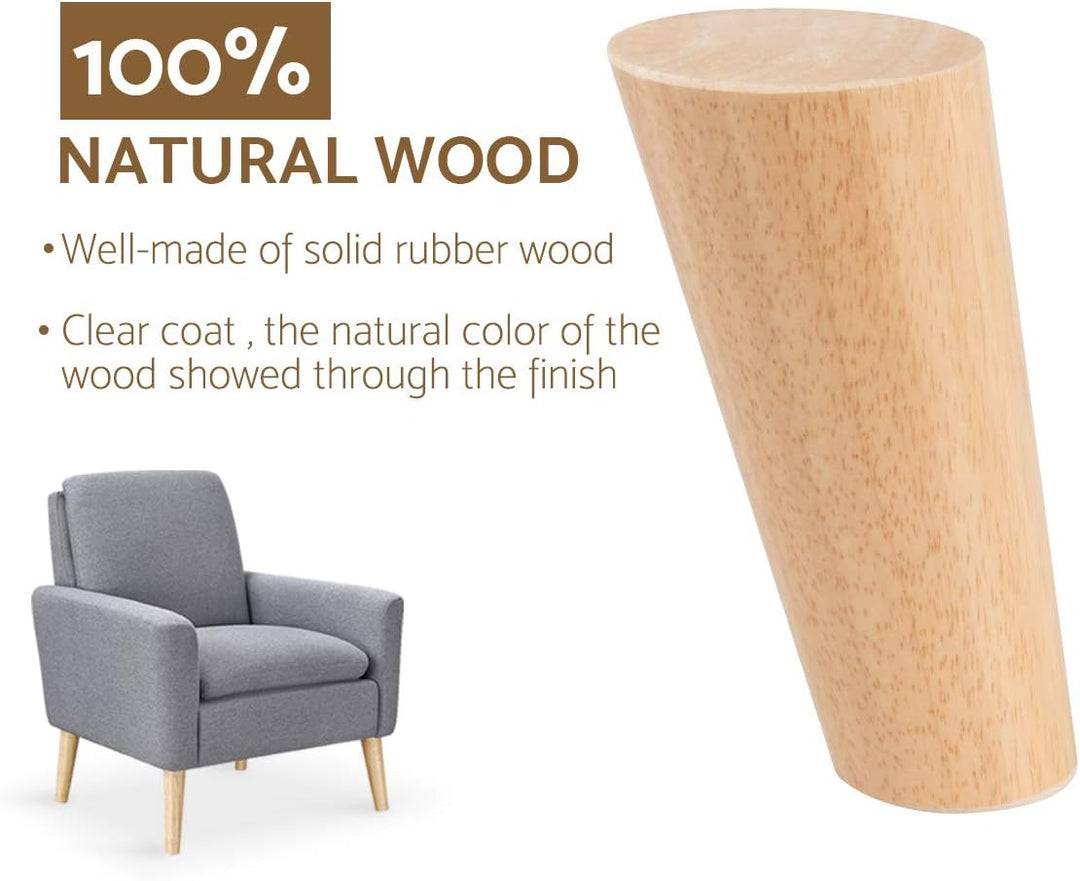 30cm Holz Möbelfüsse, Btowin 4 Stück Massivholz Tischbeine Möbelbeine DIY Ersatz mit Montageplatten