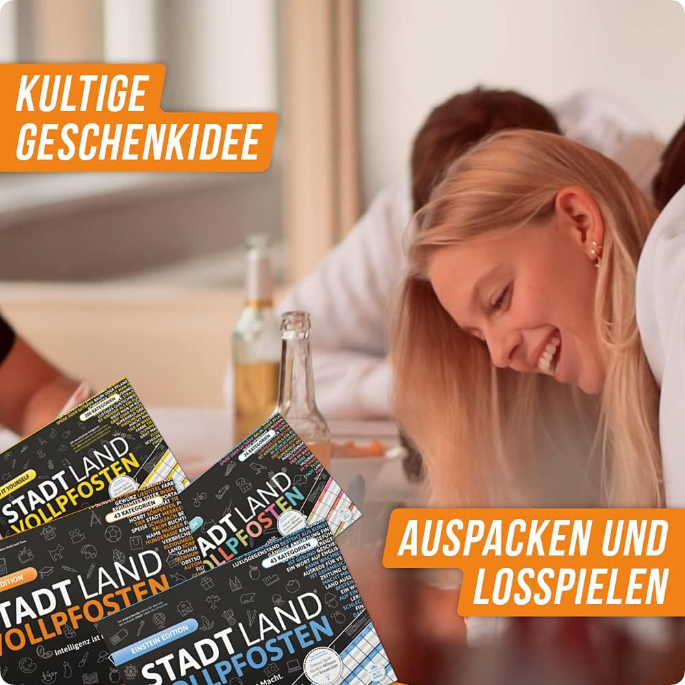 DENKRIESEN - Stadt Land VOLLPFOSTEN® - Family-Pack - Stadt Land FLUSS MEGA Pack - Innovative Spieles