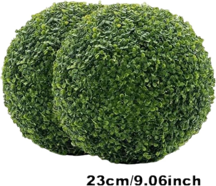 Generisch 2er Set Künstliche Buchsbaum-Kugeln Ø25cm - Formschnitt Deko für Garten & Balkon - UV-best