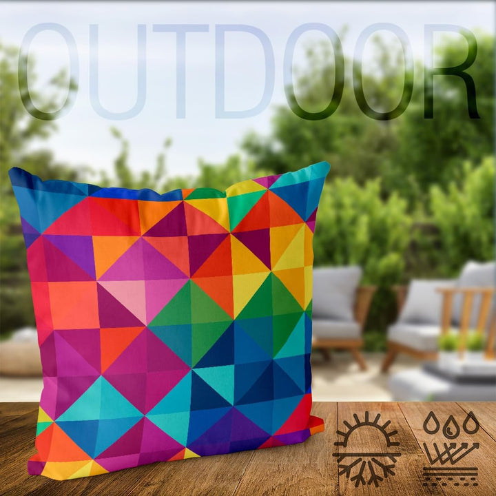 VOID Grafik Regenbogen Farben Kissenbezug Kissenhülle Polyester wasserfest Outdoor Indoor, Kissen Gr