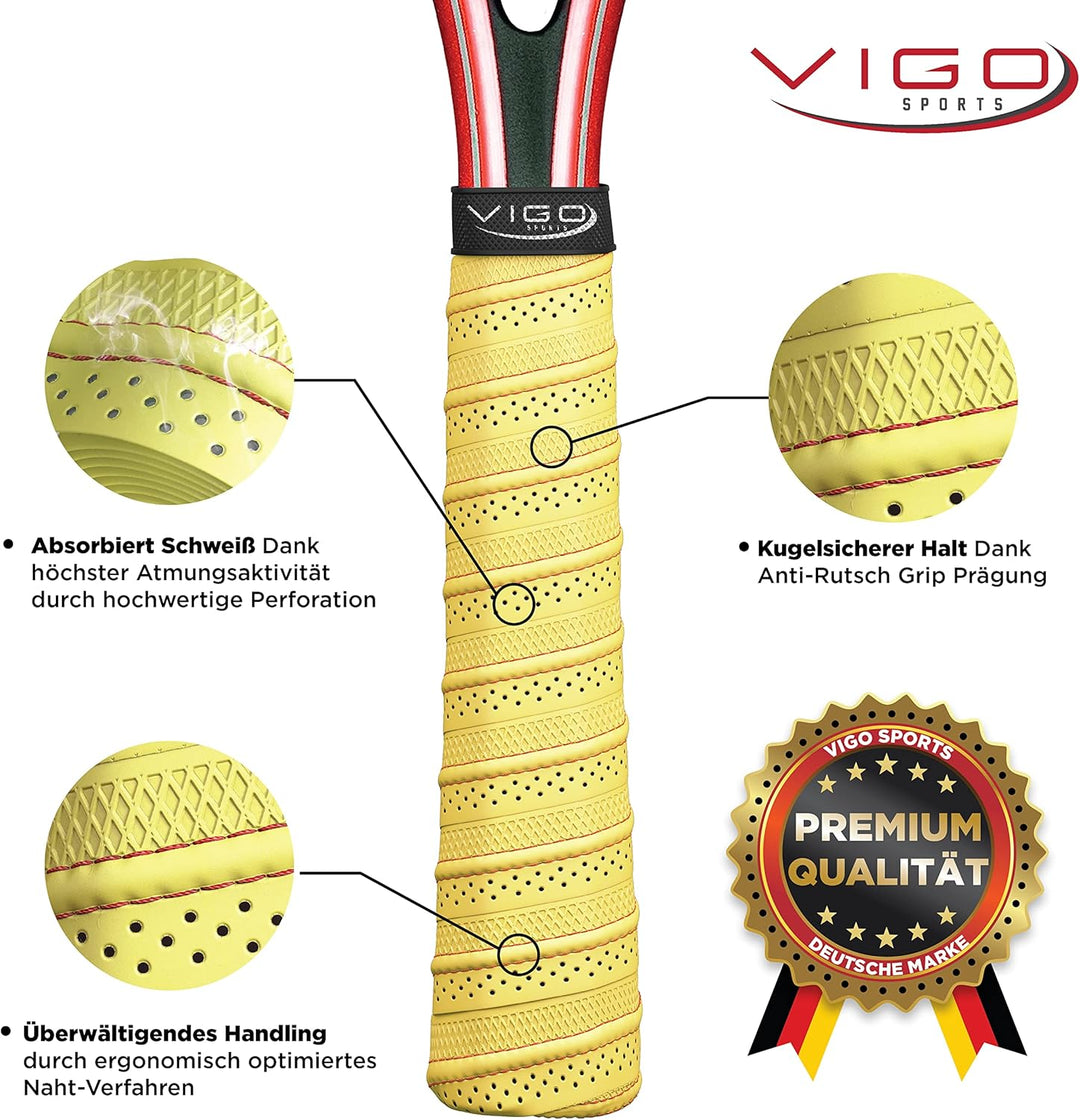 VIGO SPORTS selbstklebendes Tennis Griffband mit Anti-Schweiss Technologie – rutschfestes Badminton