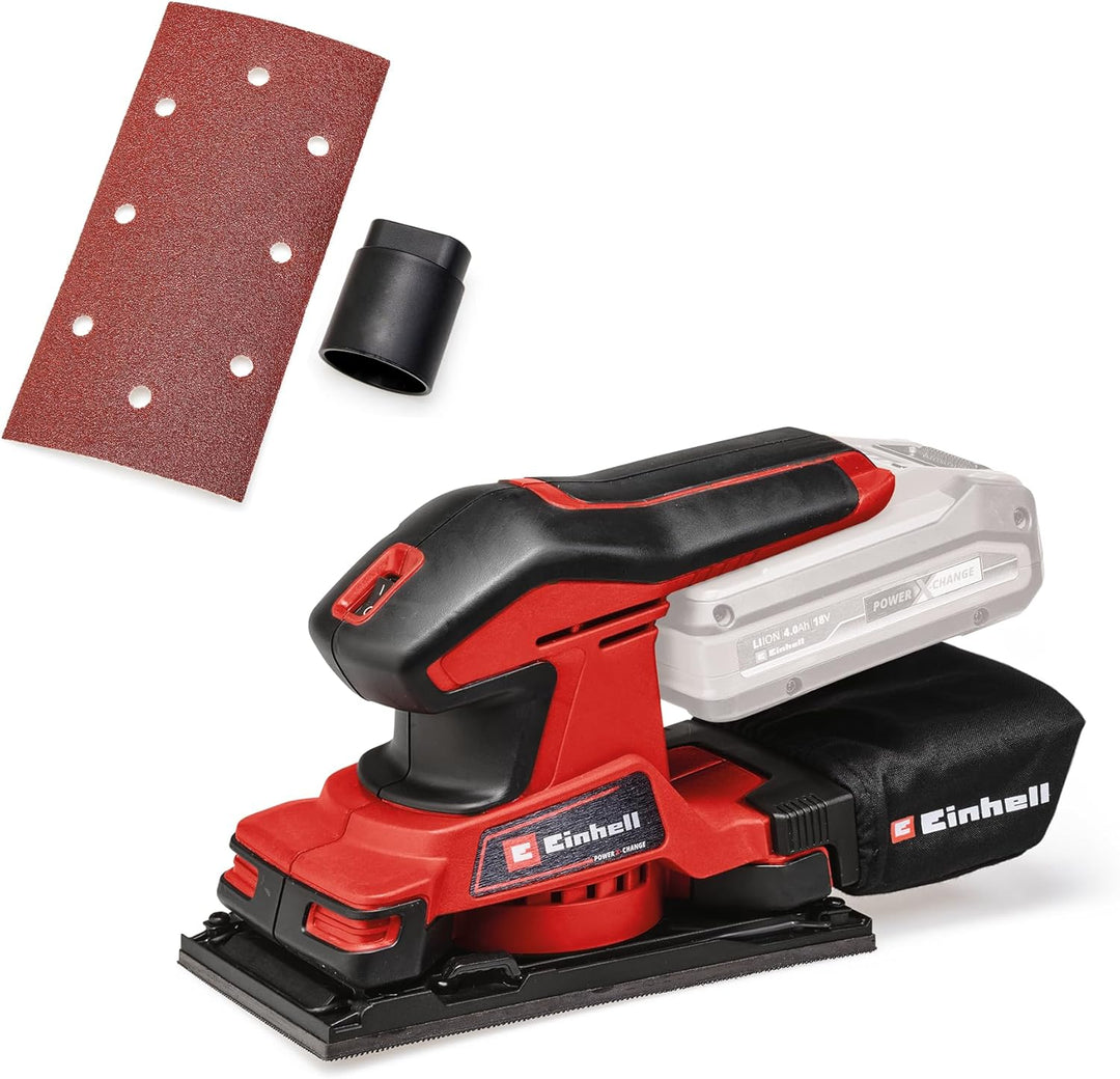 Einhell Akku-Schwingschleifer TC-OS 18/187 Li Solo Power X-Change (Lithium-Ionen, Micro-Klett, Griff