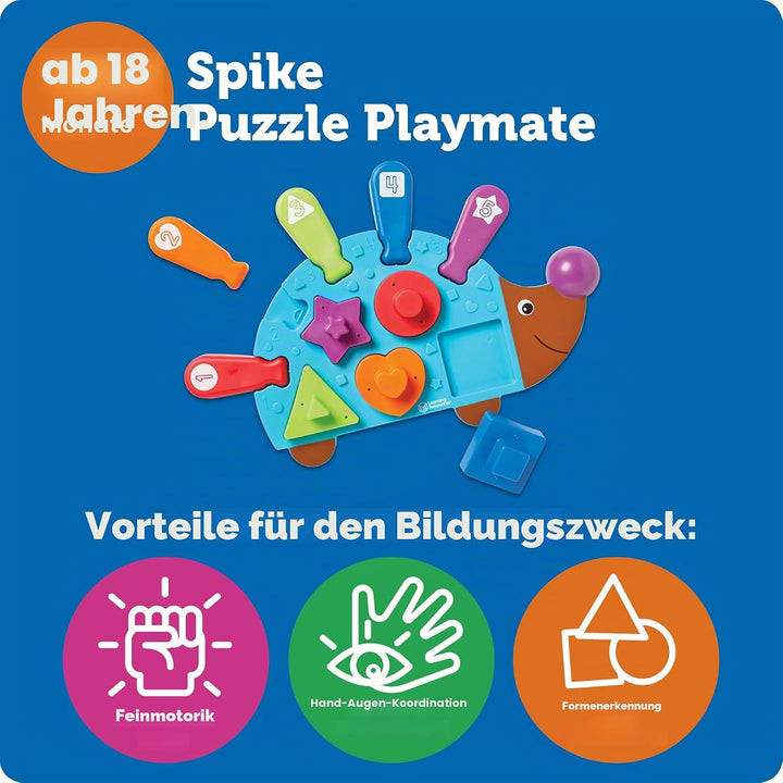 Learning Resources Spike den feinmotorischen Igel, Puzzlebrett Spielkamerad-11 Stück, Alter 18+ Mona