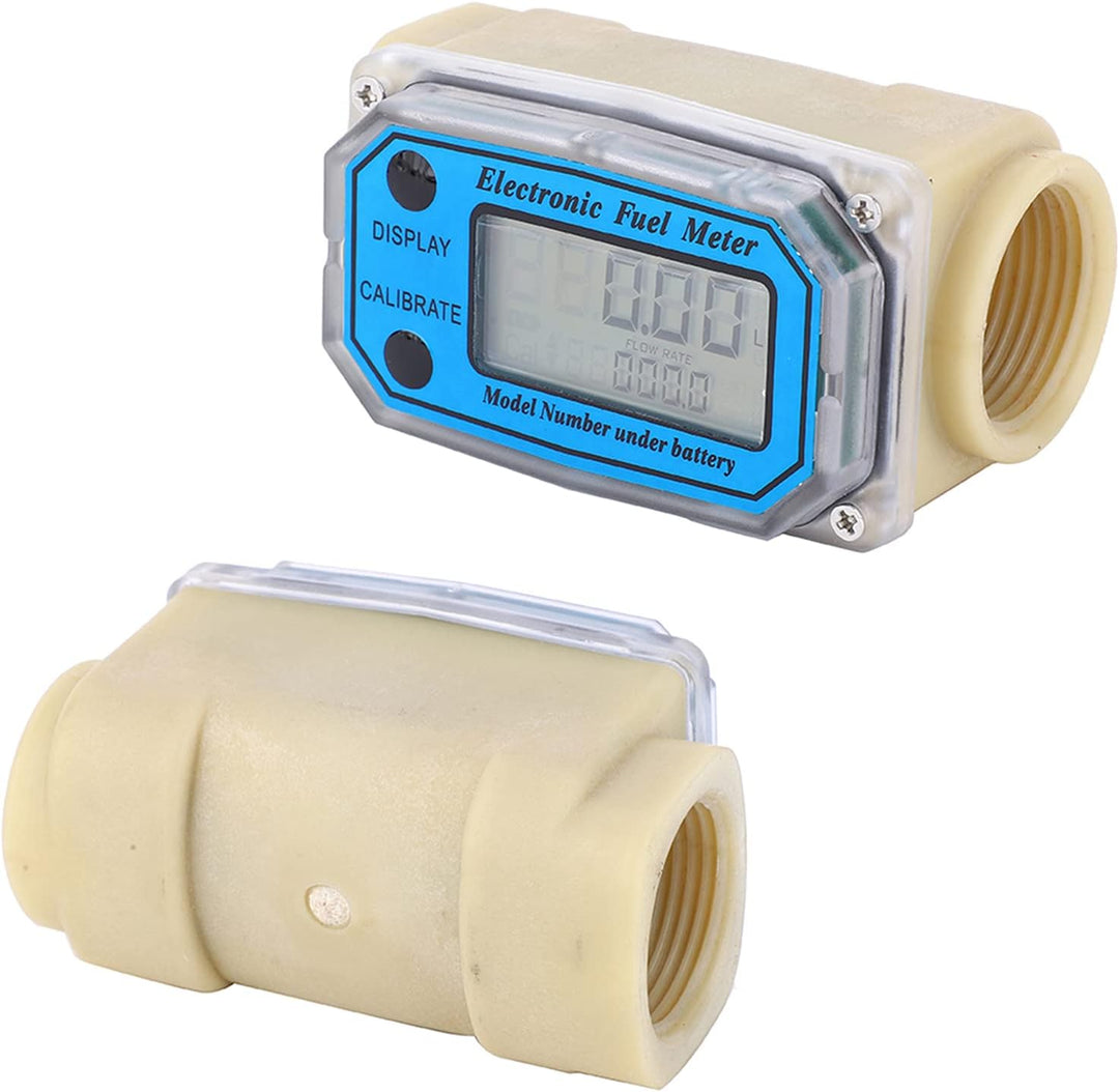 Mini Fuel Flow Meter, Digitale Turbinenzähler, 15–120 L/min 1 Zoll NPT Durchflussmesser, LCD Digital