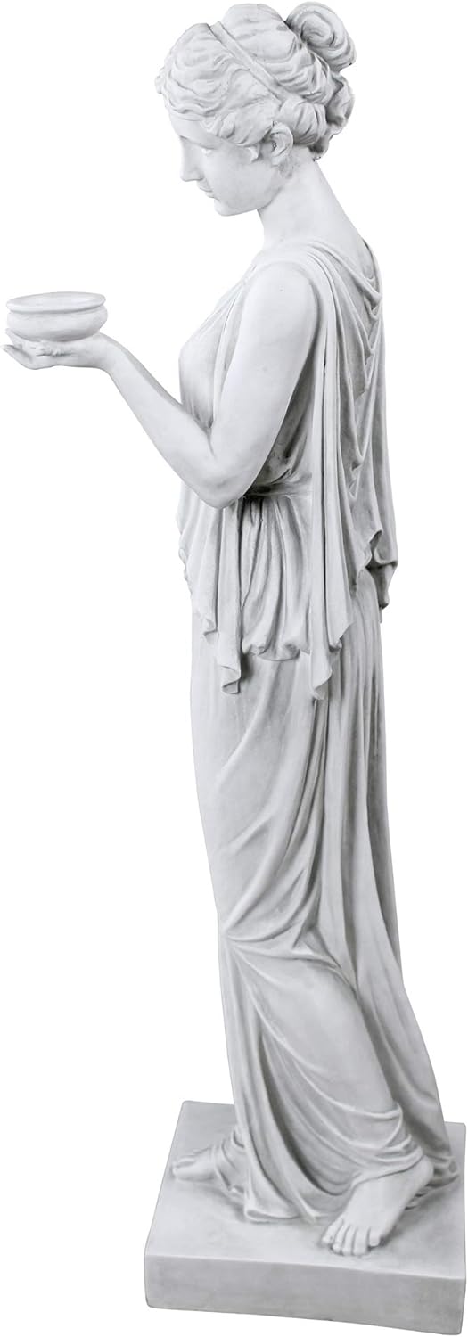 Design Toscano Hebe, die Göttin der Jugend griechische Gartenstatue, Polyresin, antikes steingrau, g