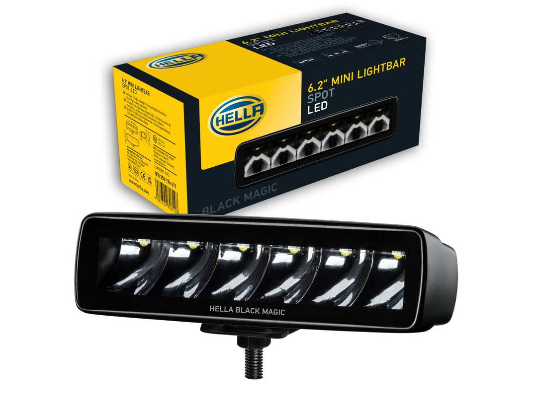 HELLA 1FB 358 176-211 LED-Fernscheinwerfer - Black Magic Mini Lightbar 6.2" - 12/24V - Anbau - Kabel