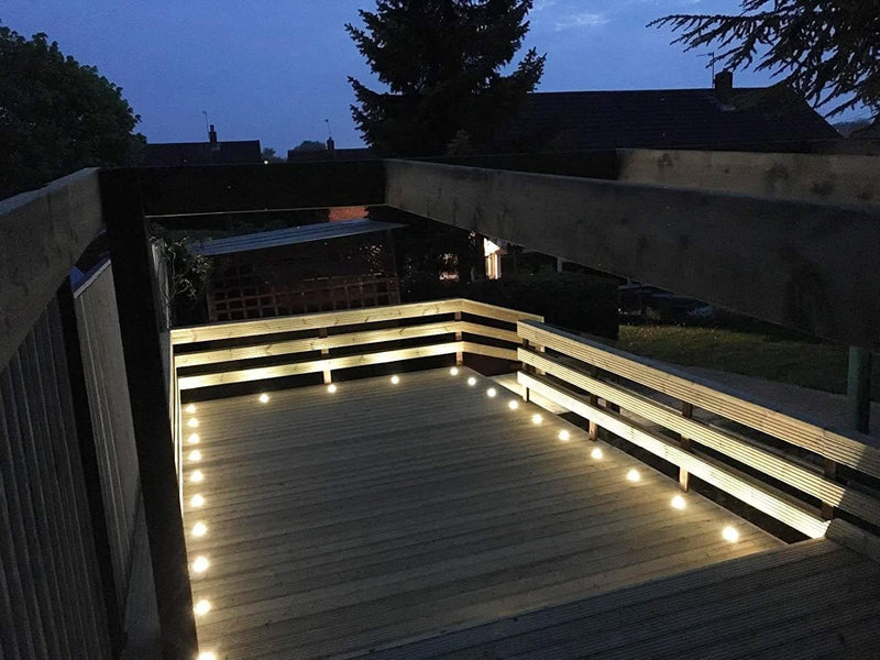 10er Set LED Terrassenbeleuchtung Einbaustrahler Bodeneinbauleuchte Bodenstrahler Aussen Ø31mm DC12V