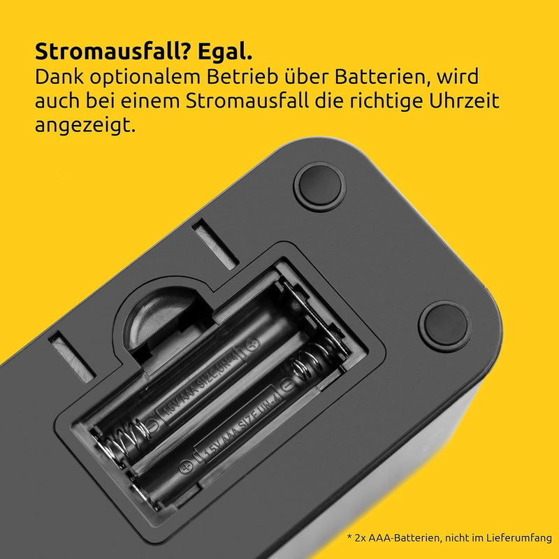 TechniSat DIGICLOCK 3 – UKW Projektionswecker für Schlafzimmer (180° Projektor, Zwei Weckzeiten, Sch