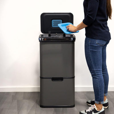 SVITA Sensor-Mülleimer 60L Aktivkohle- und Selbstreinigungs-Funktion Grau, Grau