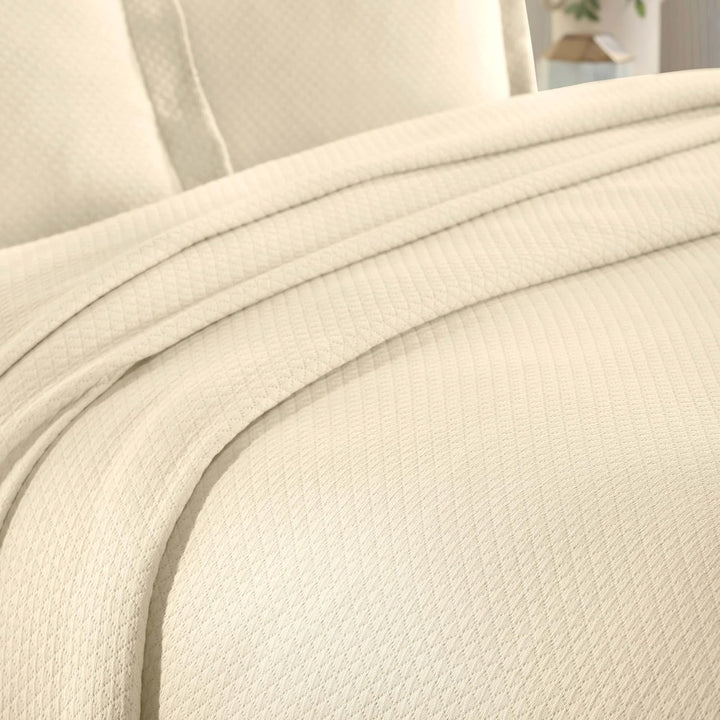 SUPERIOR Tagesdecke und Kissenbezüge aus Baumwolle – Jacquard-Matelassee-Decke, Baumwolldecke, elfen