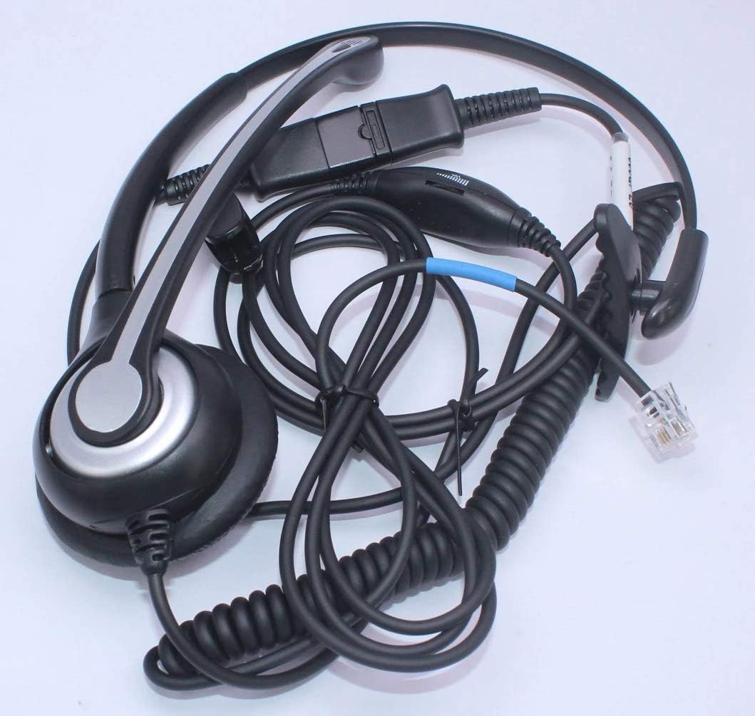 Wantek Telefon Headset RJ9 Monaural mit Noise Cancelling Mikrofon, Quick Disconnect, Call Center Kop