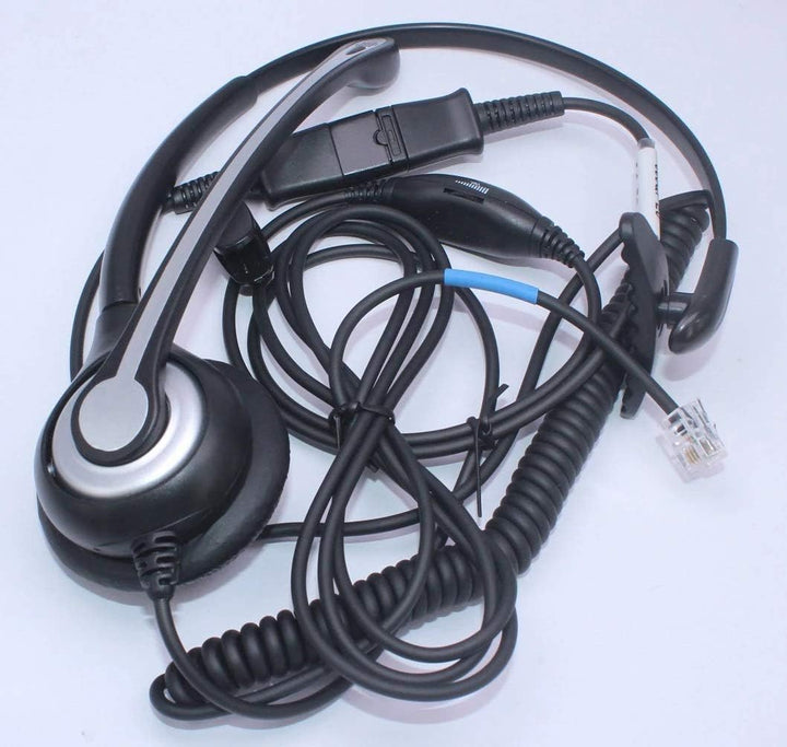 Wantek Telefon Headset RJ9 Monaural mit Noise Cancelling Mikrofon, Quick Disconnect, Call Center Kop