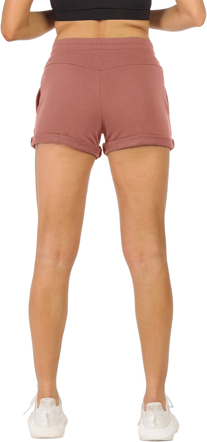 icyzone Damen Sportshorts Kurze Sporthose Atmungsaktive Laufshorts Bequeme Trainingsshorts für Fitne