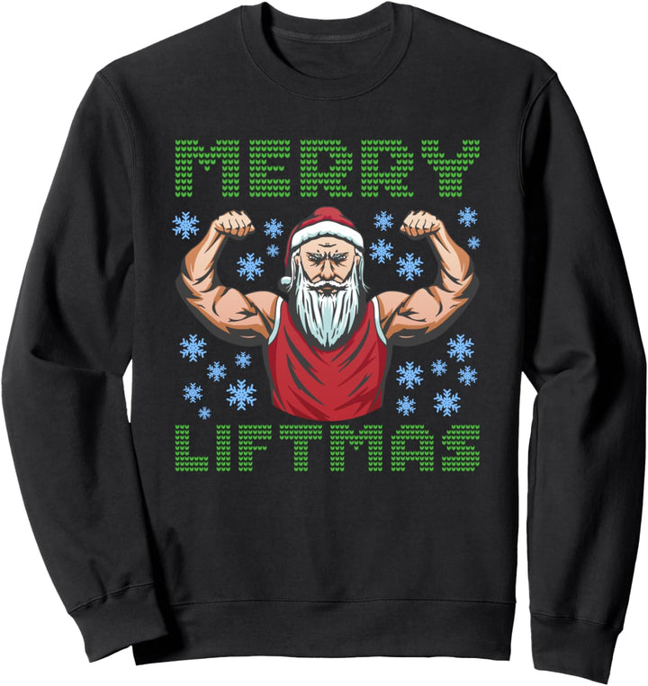 Gym Workout Pumping Santa Merry Liftmas Sweatshirt
